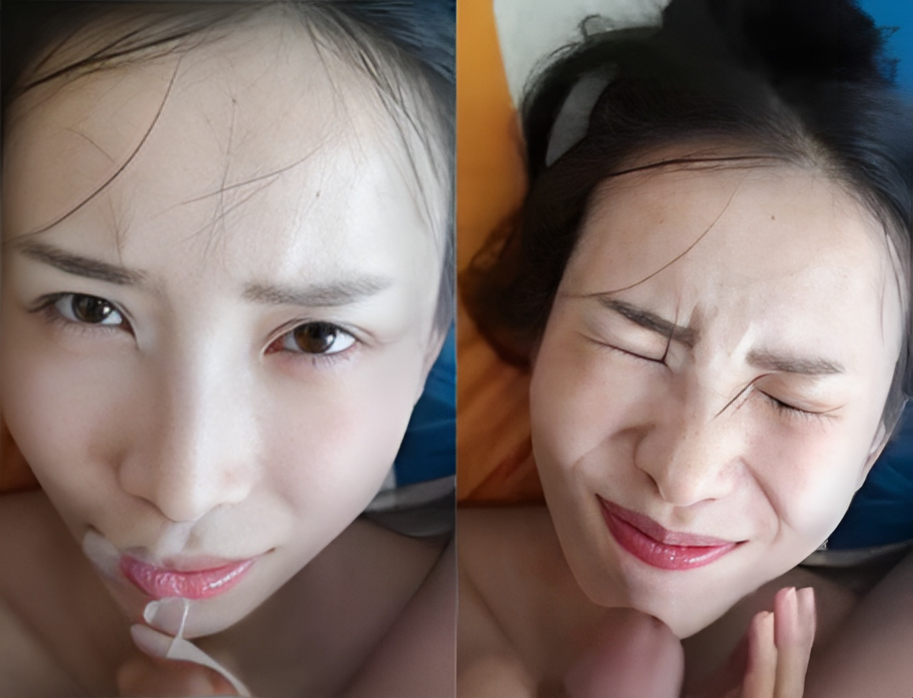 把可愛的蔬菜噴到她臉上...